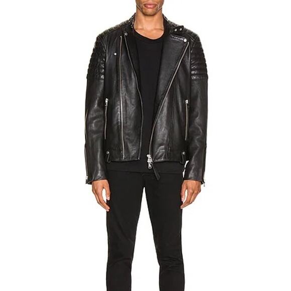 All Saints Jasper leather biker jacket in black - Picture 16 of 16